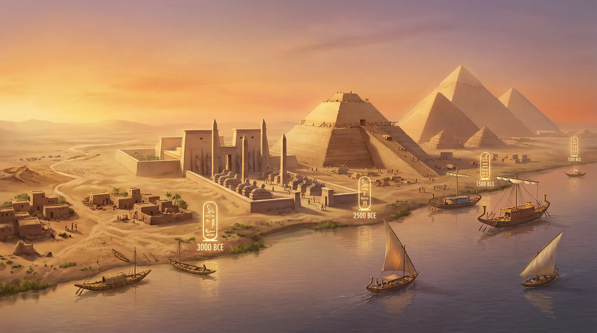 澳洲幸运五 - 神庙发展史尼罗河时间轴全景